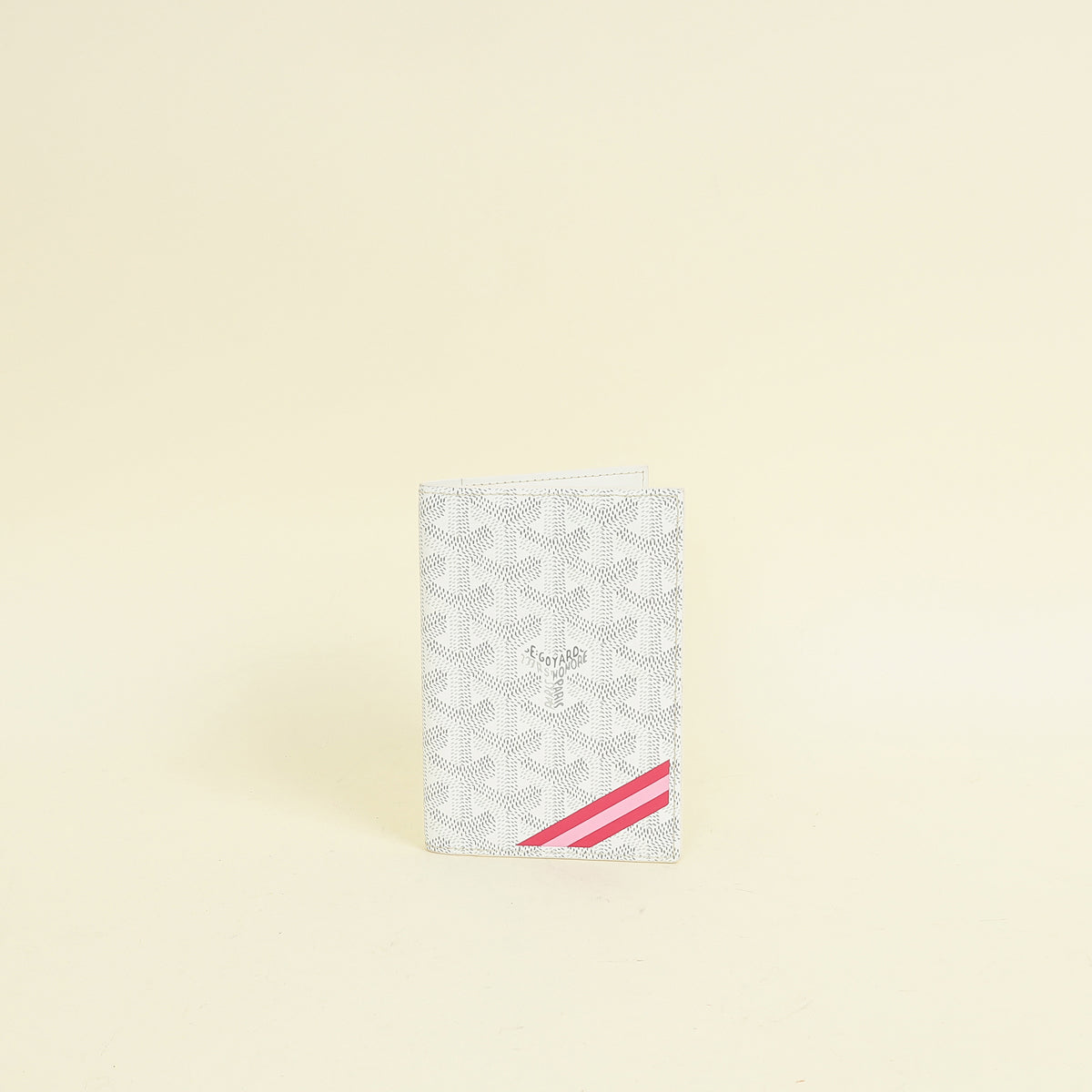Goyard White Goyardine Grenelle Passport Cover