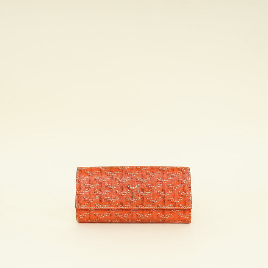 Goyard Orange Goyardine Varenne Continental Wallet