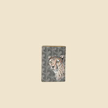 Goyard Gray Goyardine Saint Pierre Card Holder W/ Leopard Paint