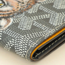 Goyard Gray Goyardine Saint Pierre Card Holder W/ Leopard Paint