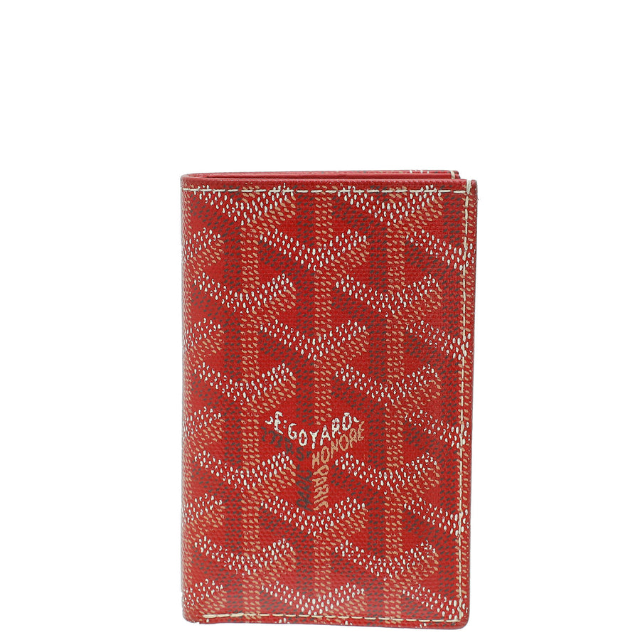 Goyard Red Goyardine Saint-Pierre Card Wallet