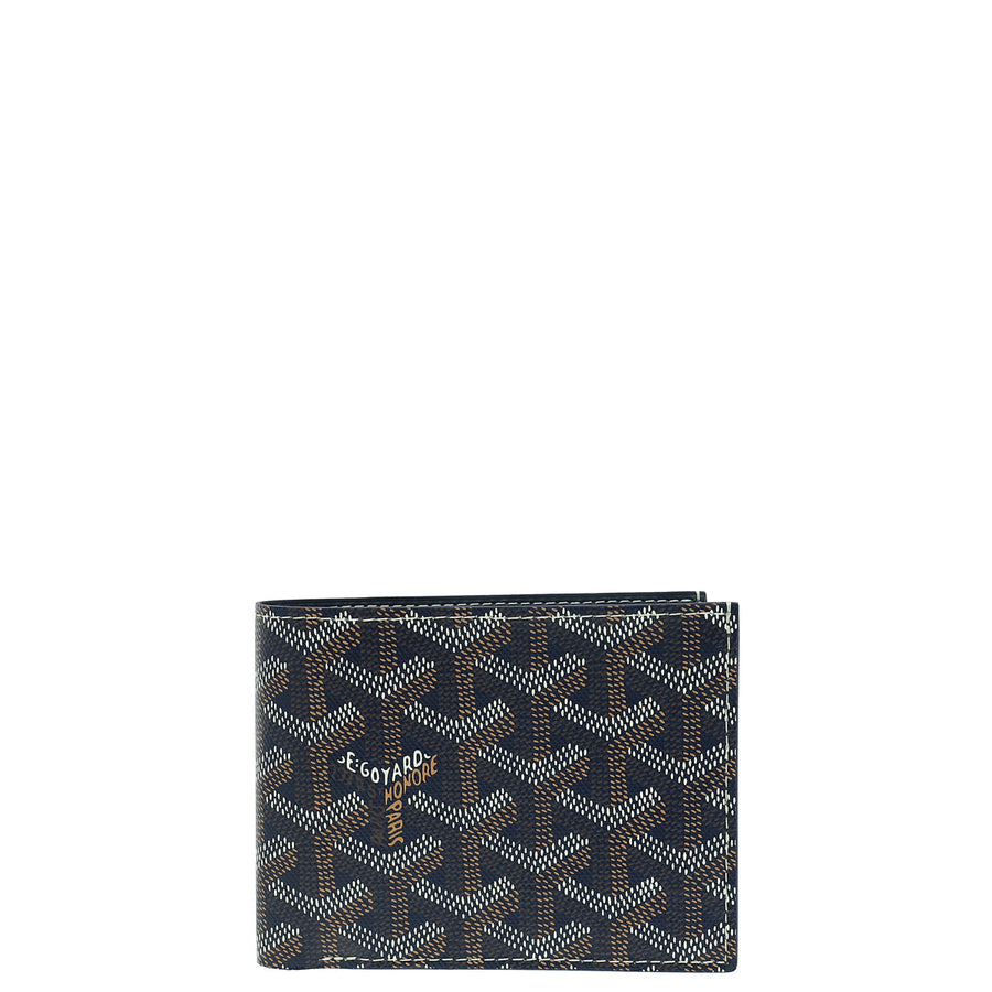 Goyard Navy Blue Goyardine Victoire Wallet