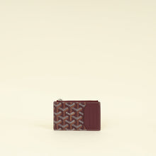 Goyard Burgundy Goyardine Bourbon Zipped Card Holder