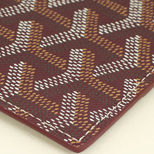 Goyard Burgundy Goyardine Bourbon Zipped Card Holder