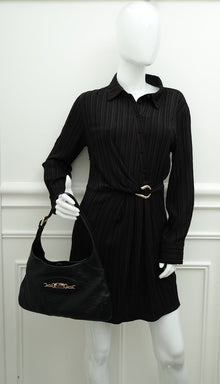 Gucci Black GG Guccissima Punch Hobo Bag
