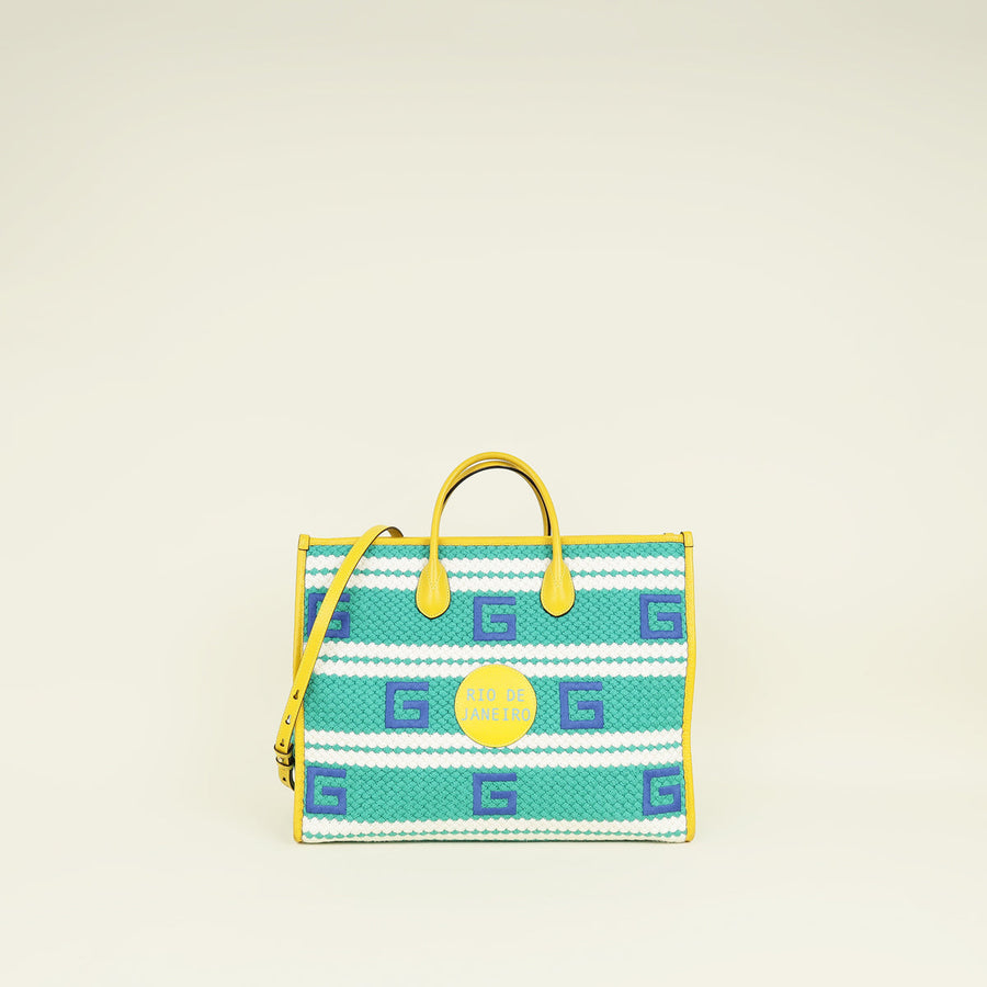 Gucci Multicolor "Rio De Janeiro" Striped Tote Bag