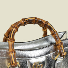 Gucci Metallic Silver Diana Tote Medium Bag