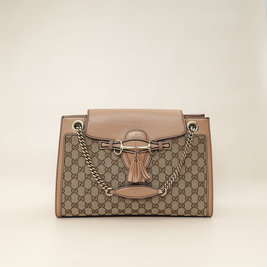 Gucci Beige GG Guccissima Emily Large Shoulder Bag