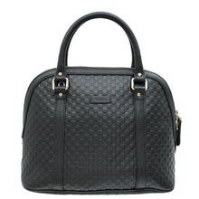 Gucci Black GG Microguccissima Dome Satchel Medium Bag