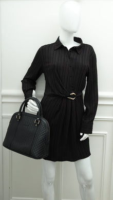 Gucci Black GG Microguccissima Dome Satchel Medium Bag