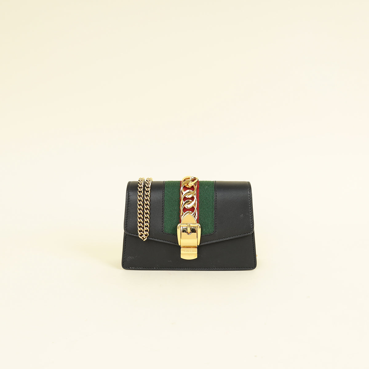 Gucci Black Sylvie Super Mini Chain Bag