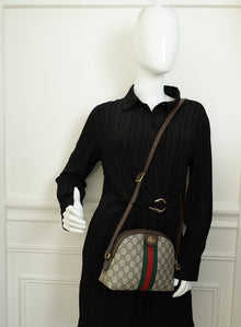 Gucci Bicolor GG Supreme Ophidia Small Shoulder Bag