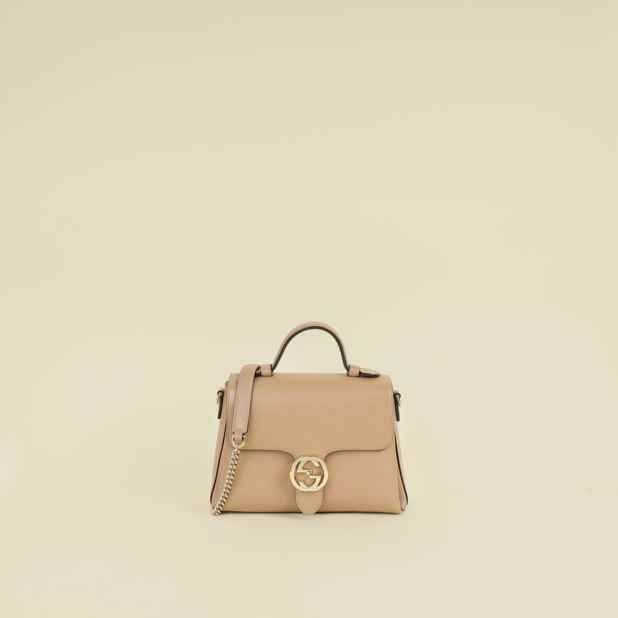Gucci Beige Interlocking G Top Handle Bag