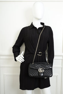 Gucci Black GG Marmont Medium Shoulder Bag