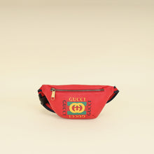 Gucci Red Logo Print Belt Bag