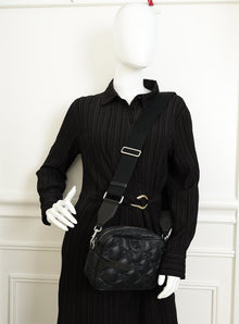 Gucci Black Nylon Enamel GG Matelasse Shoulder Bag