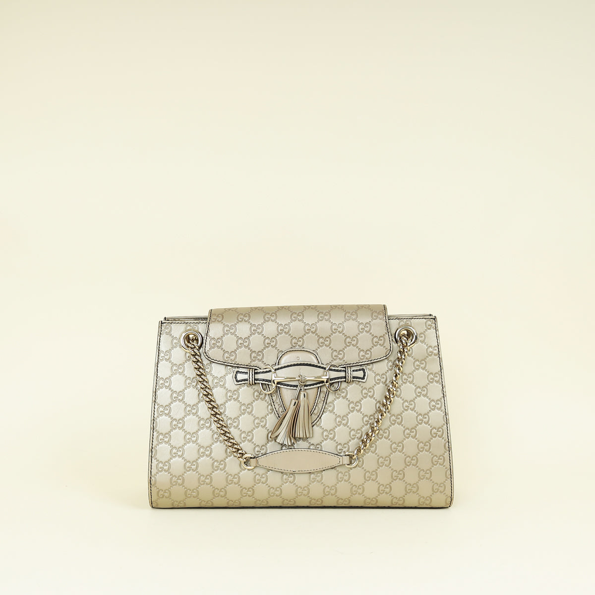 Gucci Champagne Guccissima Large Emily Chain Shoulder Bag