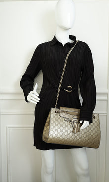 Gucci Champagne Guccissima Large Emily Chain Shoulder Bag