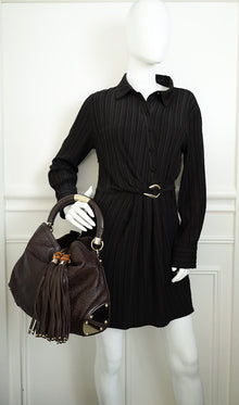 Gucci Chocolate Brown Guccissima Indy Hobo Bag