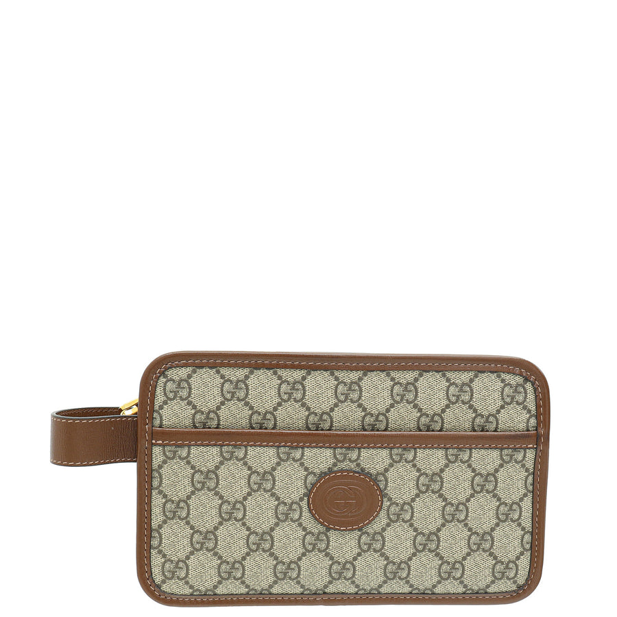 Gucci Bicolor GG Supreme Retro G Travel Pouch