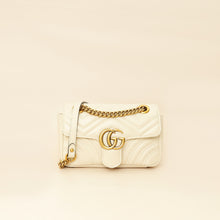 Gucci White Cream GG Marmont Small Shoulder Bag