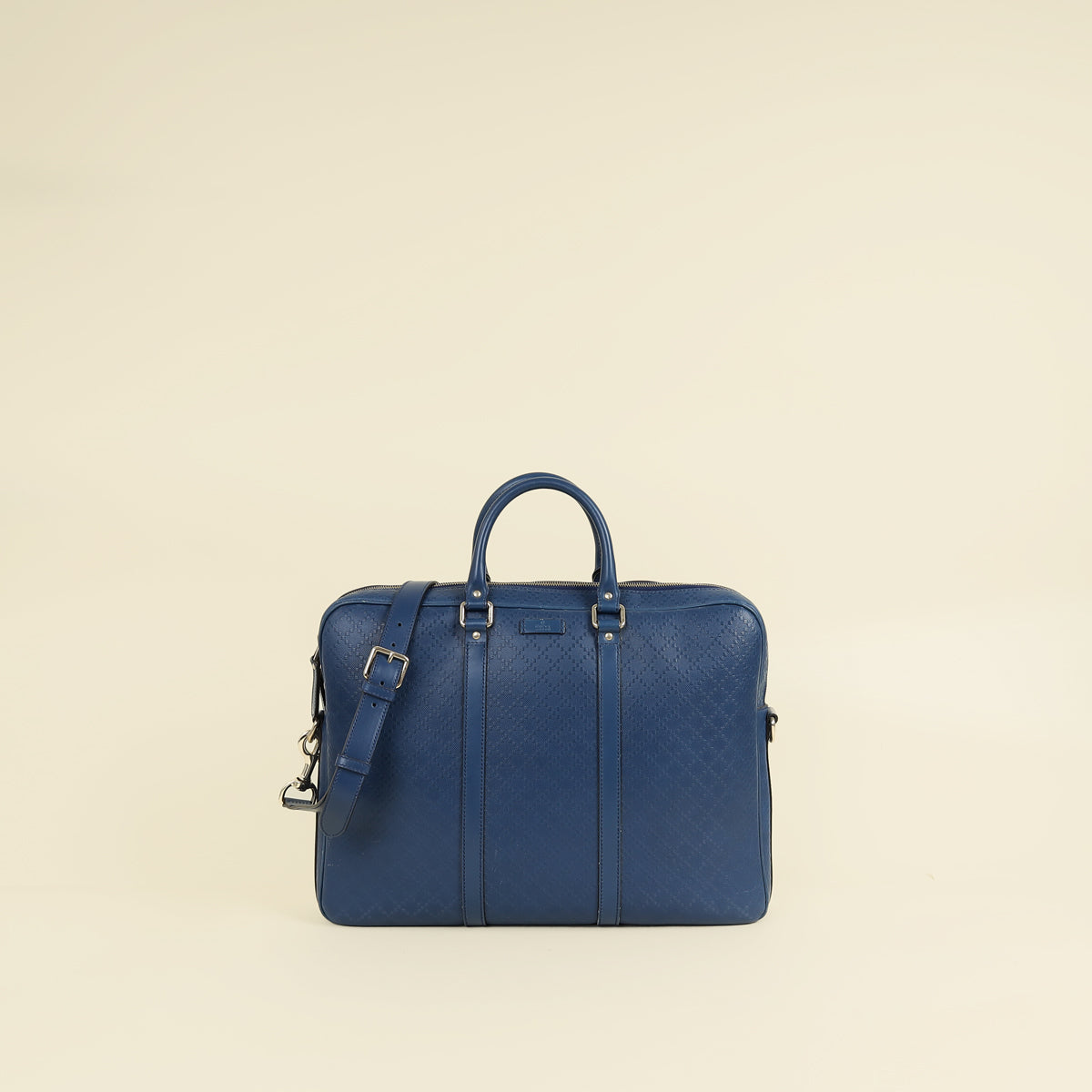 Gucci Blue Diamante Textured Briefcase