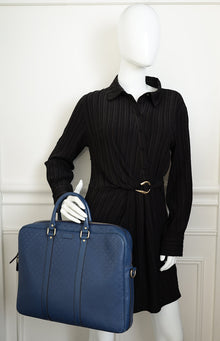Gucci Blue Diamante Textured Briefcase