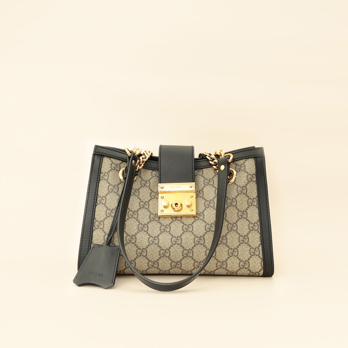 Gucci Bicolor GG Supreme Padlock Tote Small Bag