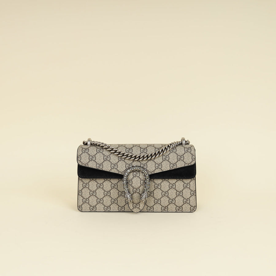 Gucci Bicolor GG Supreme Crystal Dionysus Small Shoulder Bag