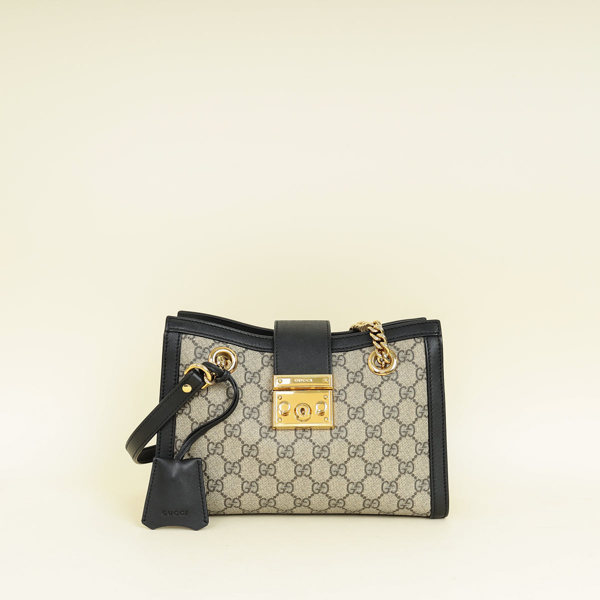 Gucci Bicolor GG Supreme Padlock Small Tote Bag
