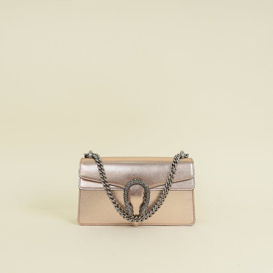 Gucci Metallic Rose Gold Dionysus Medium Shoulder Bag