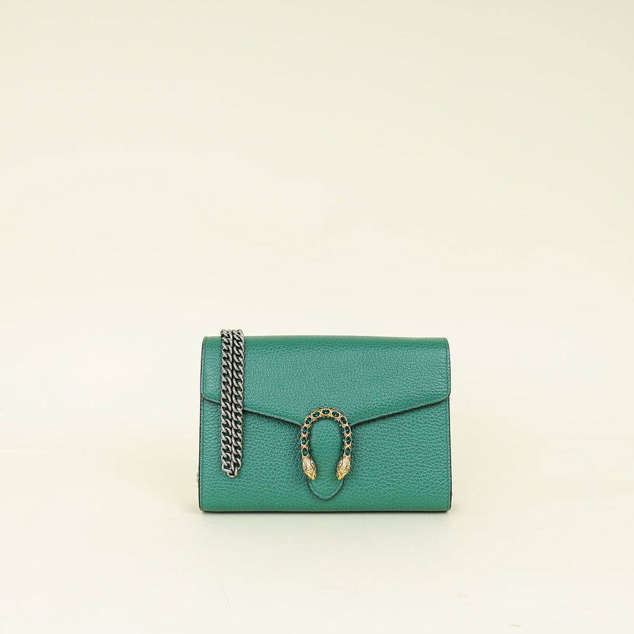 Gucci Green Crystal Dionysus Mini Chain Bag