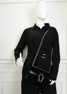Gucci Black Dionysus Crystal Flap Medium Shoulder Bag