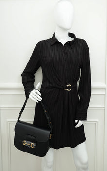 Gucci Black Horsebit 1955 Medium Flap Bag