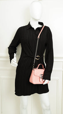 Gucci Pink GG Marmont Top Handle Small Bag