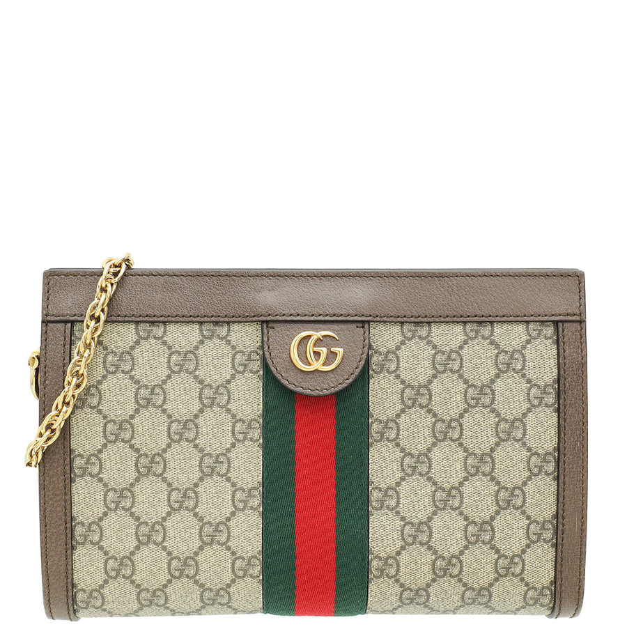 Gucci Ebony GG Supreme Ophidia Small Chain Shoulder Bag