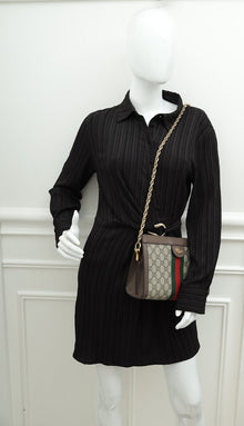 Gucci Ebony GG Supreme Ophidia Small Chain Shoulder Bag