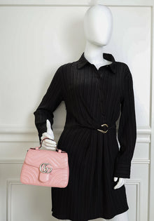 Gucci Pink GG Marmont Top Handle Chain Bag