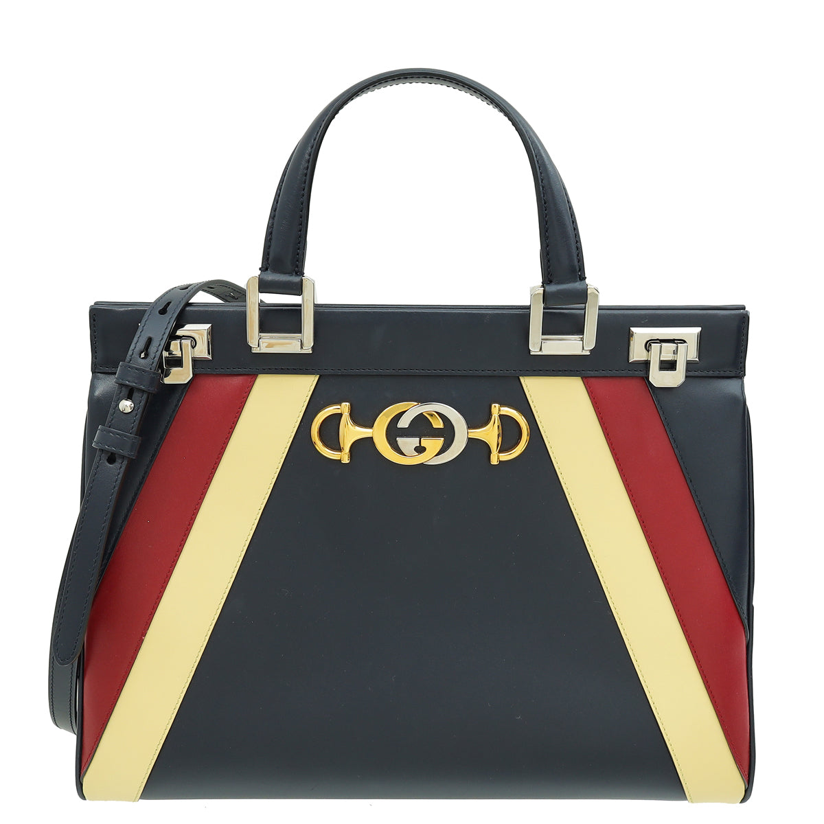 Gucci Tricolor Zumi Smooth Medium Top Handle Bag