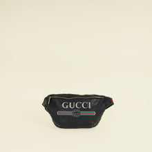 Gucci Black Logo Print Large Belt Bag