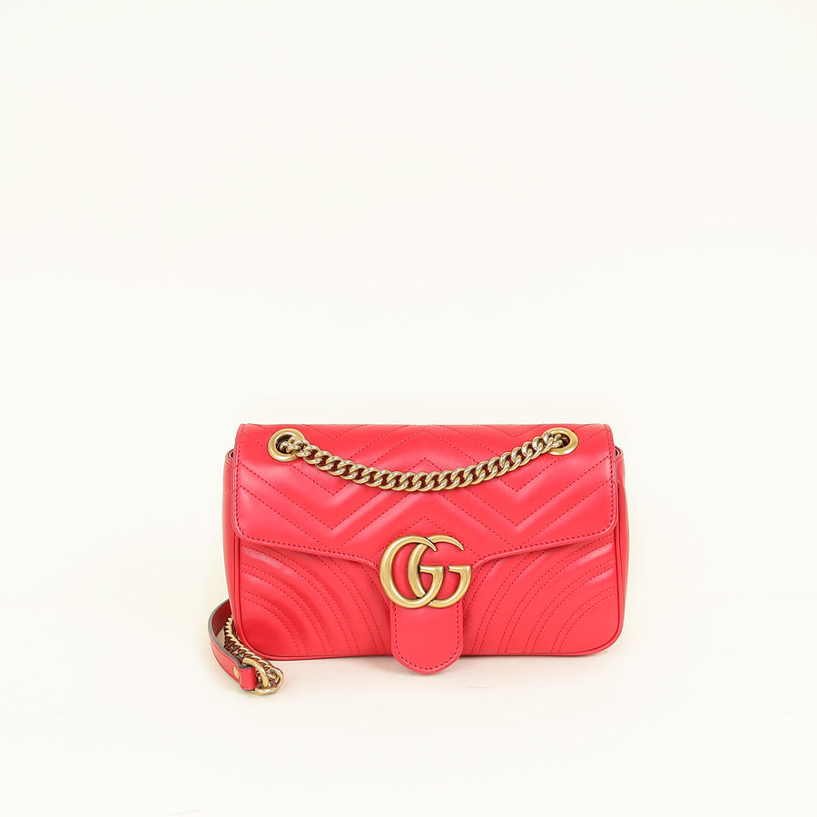 Gucci Bright Red GG Marmont Medium Shoulder Bag