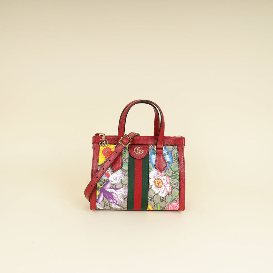 Gucci Multicolor GG Flora Ophidia Tote Small Bag