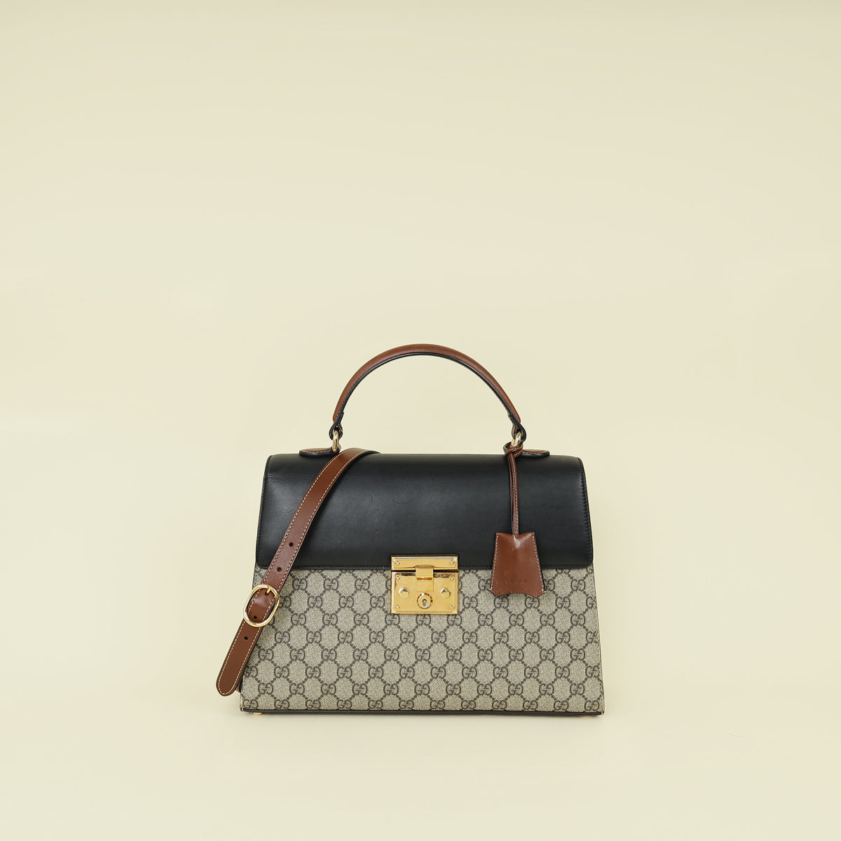 Gucci Tricolor Top Handle Padlock Medium Bag