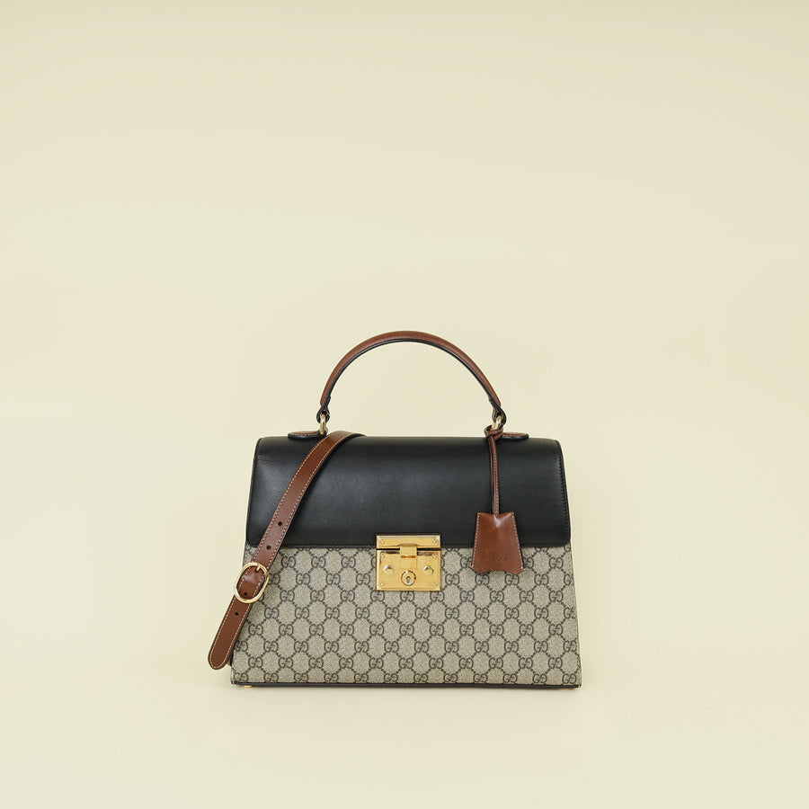 Gucci Tricolor Top Handle Padlock Medium Bag
