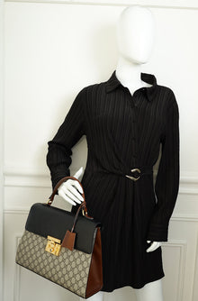 Gucci Tricolor Top Handle Padlock Medium Bag