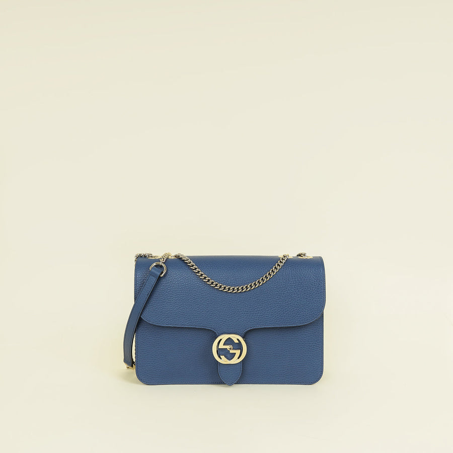 Gucci Dark Blue Interlocking G Interlocking G Medium Shoulder Bag