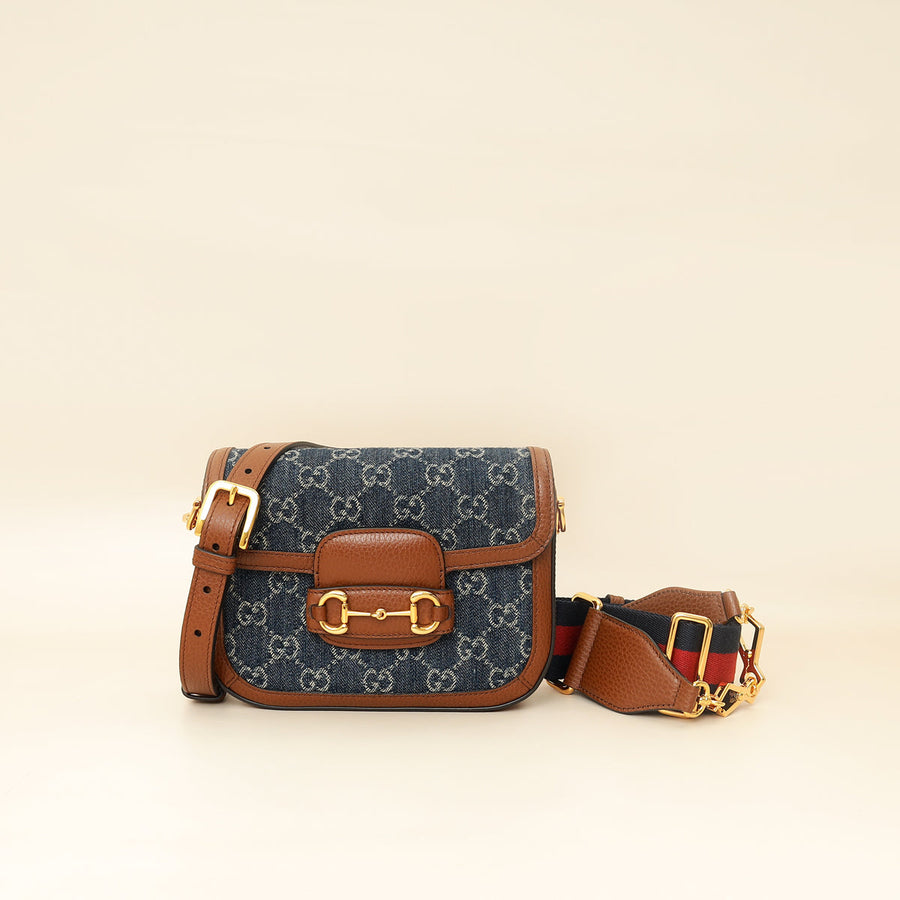Gucci Bicolor GG Horsebit 1955 Mini Shoulder Bag