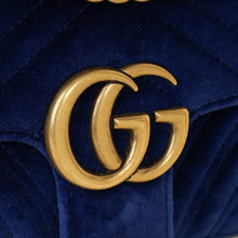 Gucci Blue Velvet GG Marmont Mini Shoulder Bag