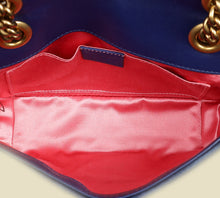 Gucci Blue Velvet GG Marmont Mini Shoulder Bag