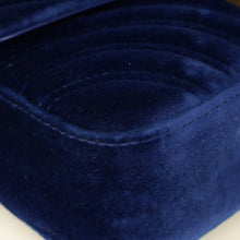 Gucci Blue Velvet GG Marmont Mini Shoulder Bag